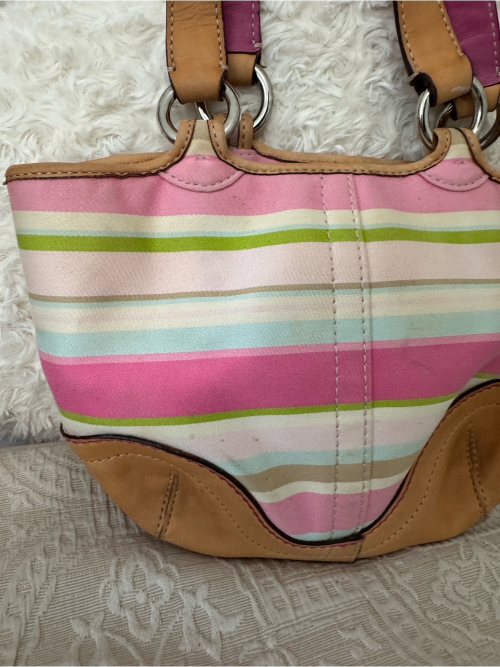 Coach Pink Striped Soho - Picture 8 of 11
